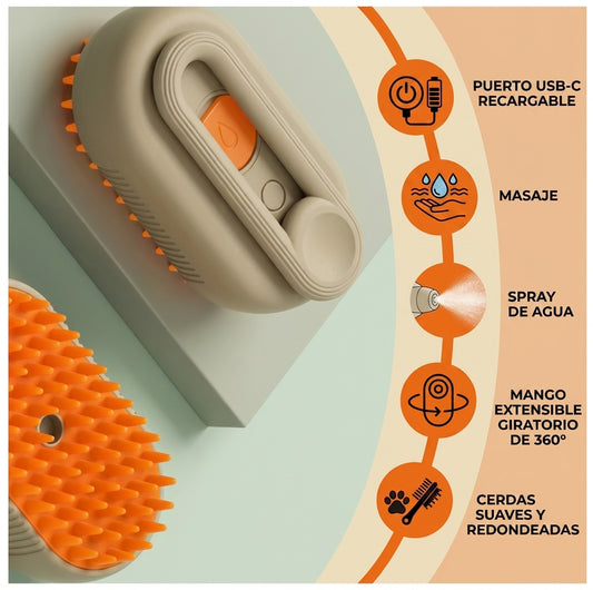 Cepillo Vaporizador para Perros y Gatos